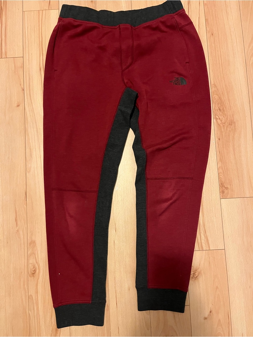 The North Face Men's Burgundy and Black Joggers